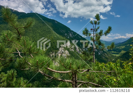 Beautiful valley of Tara river and Montenegro mountains 112619218