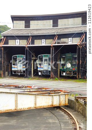 Tenryu Hamanako Railway scenery Tenryu Futamata Station depot (fan-shaped locomotive shed) 112619423