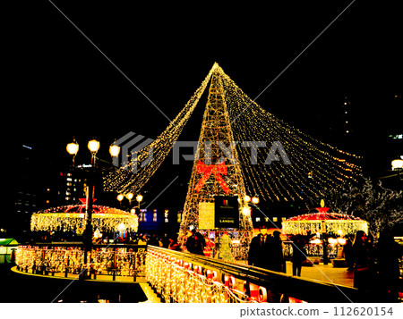 Christmas tree illumination at “Nakasu Hikarino Advent” on Fukuhaku Deai Bridge (Tenjin Central Park) 112620154