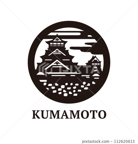 Kumamoto castle icon illustration Kumamoto castle icon illustration 112620813