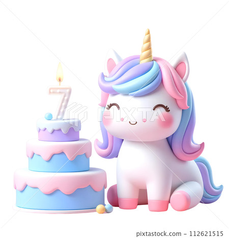 Number seven with unicorn 112621515