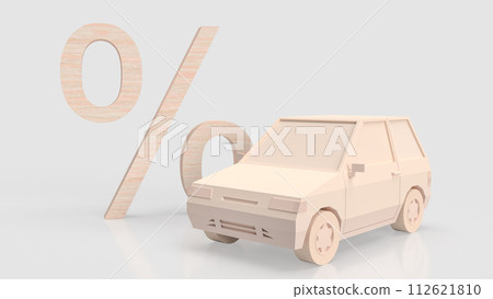 The car and percent symbol for Automotive finance concept 3d rendering. 112621810