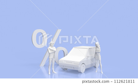 The car and percent symbol for Automotive finance concept 3d rendering. 112621811