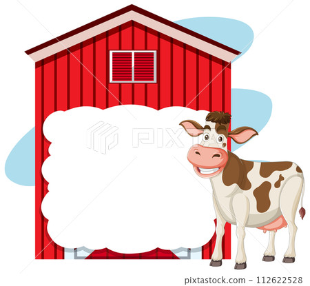 Friendly Cow by the Red Barn Friendly Cow by the Red Barn 112622528