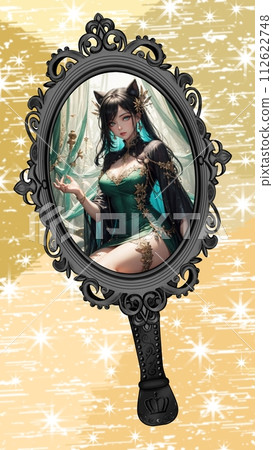 beautiful girl in a dress with a crown 112622748