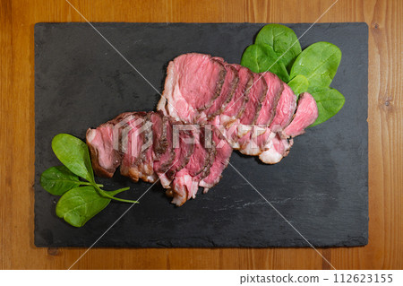 Lamb roast red meat game bird's eye view 112623155