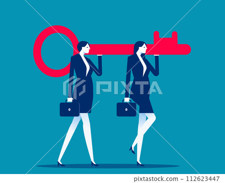 Business team holding big key. The key to success Business team holding big key. The key to success 112623447