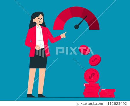 Risk assessment with speedometer. Credit assessment concept 112623492