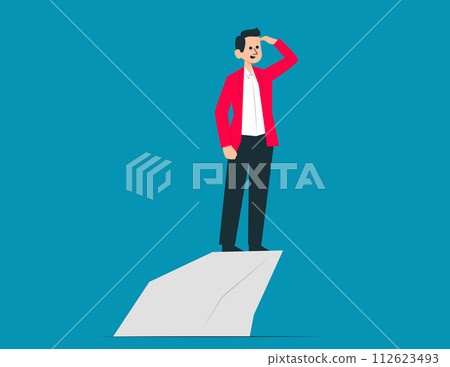 Leader with vision statement. Analysis and strategy vector concept 112623493