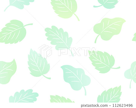 手繪風格綠葉圖案背景 112623496