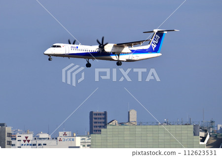大阪國際機場 ANA 龐巴迪 DHC8-Q400 螺旋槳飛機著陸準備 Skypark 大阪國際機場 ANA 龐巴迪 DHC8-Q400 螺旋槳飛機著陸準備 Skypark 112623531