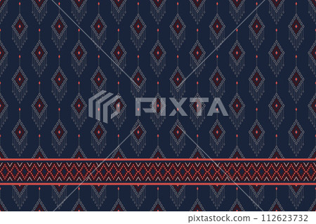 Vertical ikat geometric traditional style,seamless pattern and line texture background. Use for fabric, textile, decoration elements. Vertical ikat geometric traditional style,seamless pattern and line texture background. Use for fabric, textile, decoration elements. 112623732