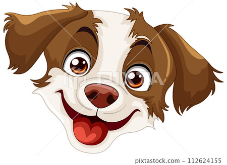 Cheerful Cartoon Dog Face 112624155