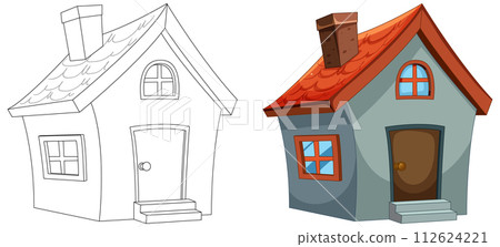 Colorful Cartoon Vector Houses 112624221