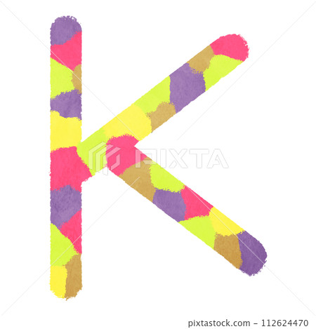 字母表中的裝飾字母“K” 112624470