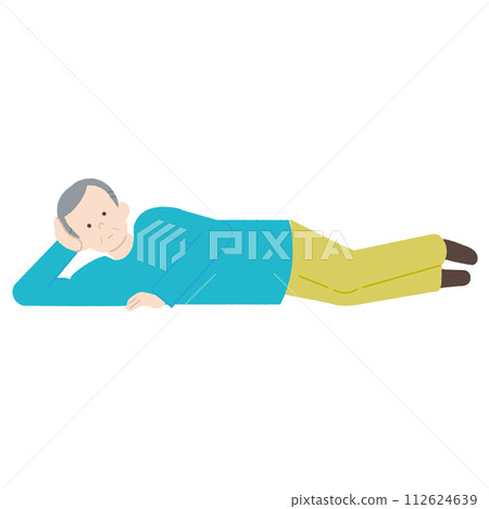 Lack of exercise/lying down/senior man Lack of exercise/lying down/senior man 112624639