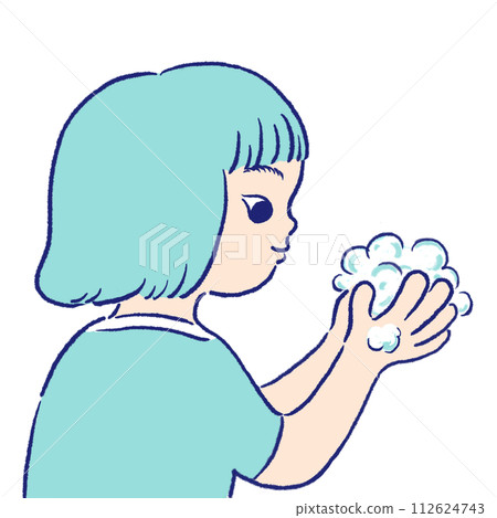 Girl washing hands 112624743