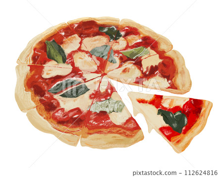 Margherita pizza (whole and piece) Margherita pizza (whole and piece) 112624816