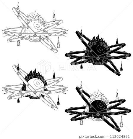 Throne type angel with burning eye Throne type angel with burning eye 112624851