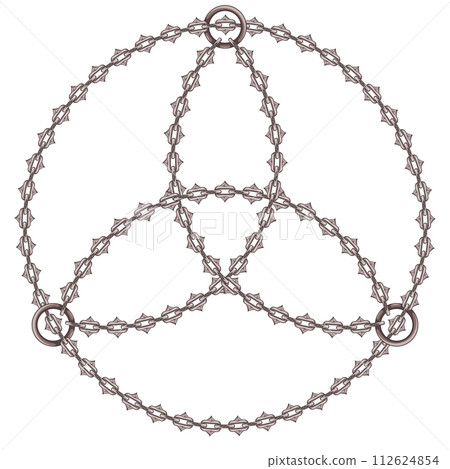Triqueta symbol formed with chains 112624854
