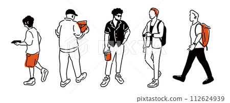 People of the city (line drawing) 02 112624939