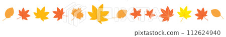 Autumn leaves line illustration 112624940