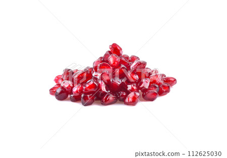 Pomegranate seeds isolated on white background. Pomegranate seeds isolated on white background. 112625030