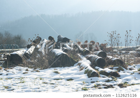 Winter landscape in Southern France 112625116