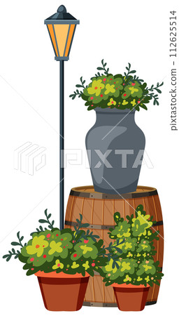 Cozy Corner with Flowers and Lamp Cozy Corner with Flowers and Lamp 112625514