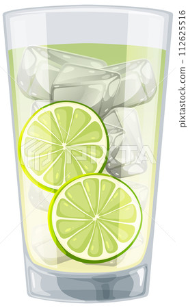 Refreshing Lime Drink with Ice 112625516