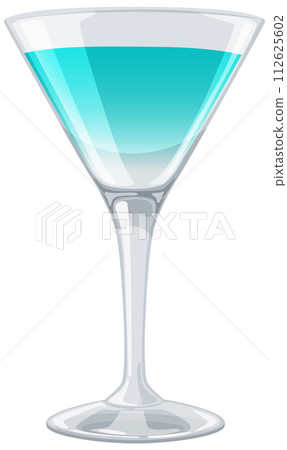 Elegant Blue Cocktail in Glass Elegant Blue Cocktail in Glass 112625602
