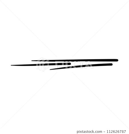 Hand drawn curly swish icon vector illustration, paint brush design element of swash, swoosh, swoosh underline swirl squiggle stroke illustration 112626787