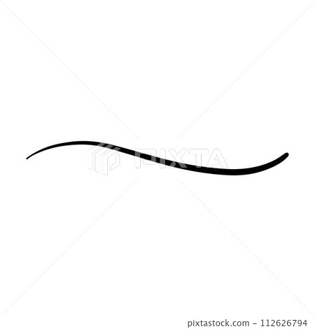 Hand drawn curly swish icon vector illustration, paint brush design element of swash, swoosh, swoosh underline swirl squiggle stroke illustration 112626794