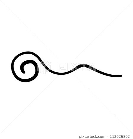 Hand drawn curly swish icon vector illustration, paint brush design element of swash, swoosh, swoosh underline swirl squiggle stroke illustration 112626802