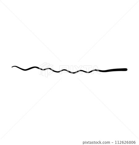 Hand drawn curly swish icon vector illustration, paint brush design element of swash, swoosh, swoosh underline swirl squiggle stroke illustration 112626806