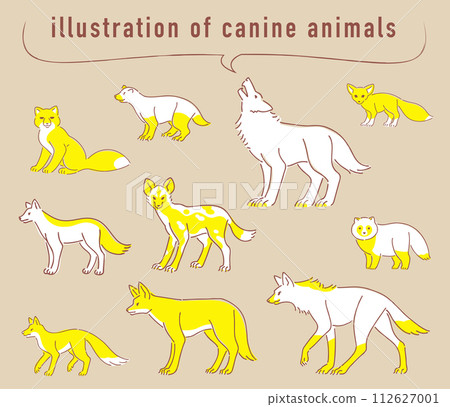 Canine animal illustration set 112627001