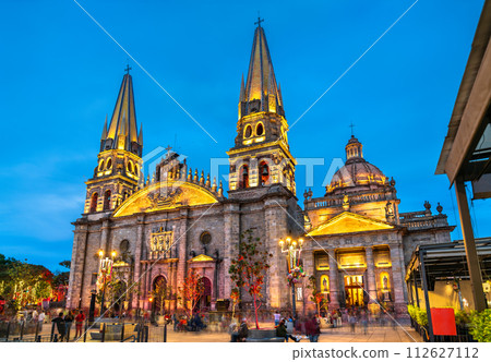 Cathedral of the Assumption of Our Lady in Guadalajara, Mexico at night 112627112