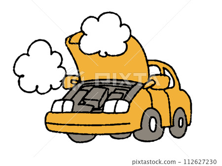 Illustration of a broken down car 112627230