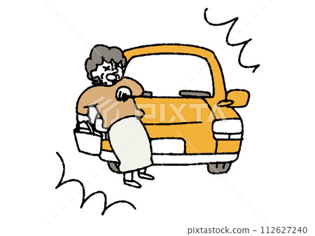 Illustration of a car that caused an accident Illustration of a car that caused an accident 112627240