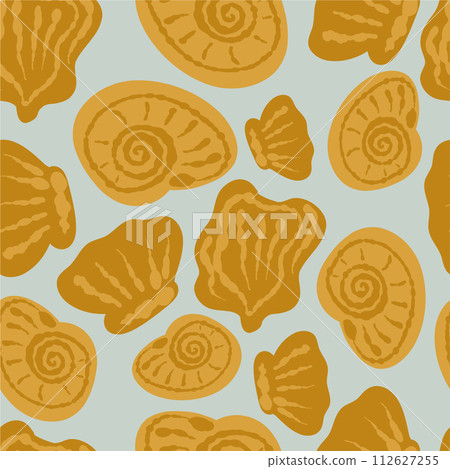 Sea shells flat design seamless pattern flat design Sea shells flat design seamless pattern flat design 112627255
