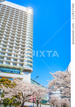[Urban landscape of Kanagawa] Cherry blossoms around Minato Mirai 112627380
