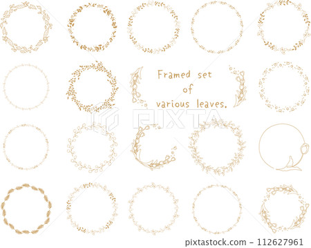 A frame set of plants in calm colors. A frame set of plants in calm colors. 112627961