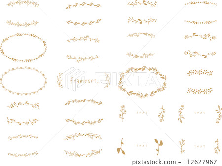 一組顏色平靜的植物框架。 一組顏色平靜的植物框架。 112627967