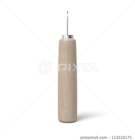 Vertical wooden handle bottle opener isolated Vertical wooden handle bottle opener isolated 112628175