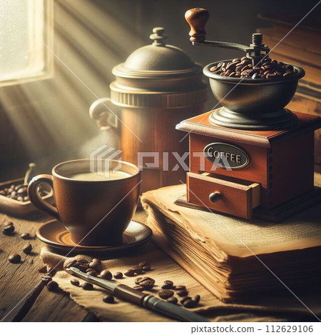 coffee in an old cup coffee in an old cup 112629106