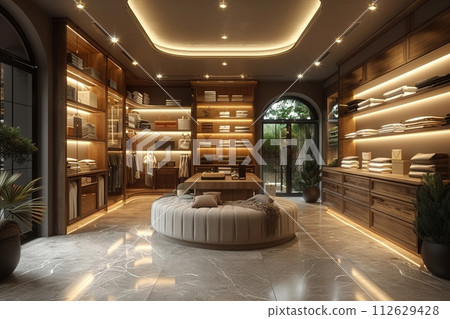 AI-generated content. Boutique fashion store with elegant displays and soft lighting8K AI-generated content. Boutique fashion store with elegant displays and soft lighting8K 112629428