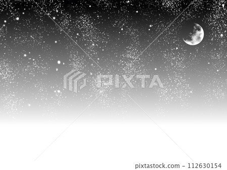 新月和黑色背景上的星空 新月和黑色背景上的星空 112630154