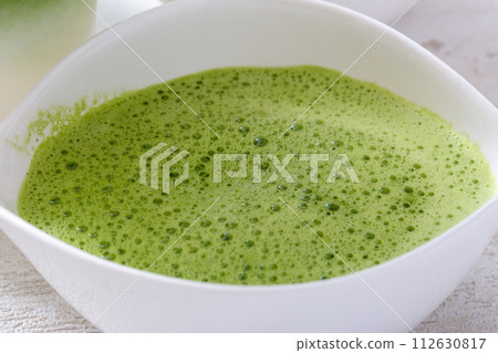 Iced matcha latte, authentic Japanese matcha latte made from Uji tea Iced matcha latte, authentic Japanese matcha latte made from Uji tea 112630817