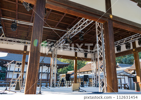 A shrine stage set for a streaming event A shrine stage set for a streaming event 112631454