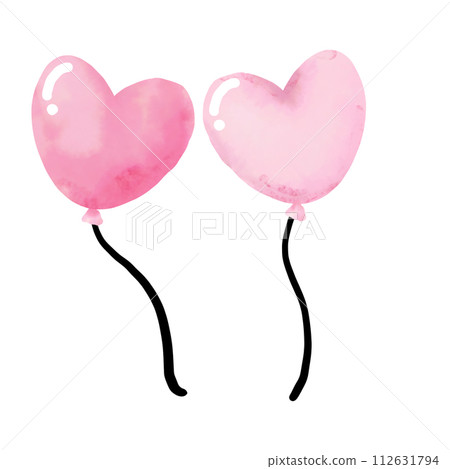 Couple of pink heart shaped balloons, valentine concept. Couple of pink heart shaped balloons, valentine concept. 112631794